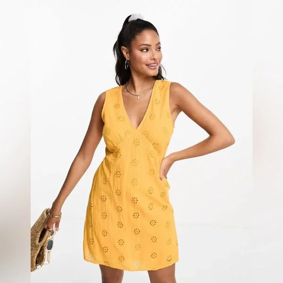 Vero Moda | Dresses | Vero Moda Eyelet Mini Dress With Cross Back | Poshmark